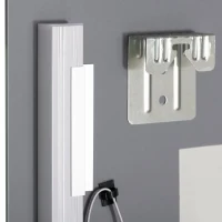kleankin Oglindă de baie cu lumină LED reglabilă în 3 culori și raft din sticlă, 50x12x70 cm, argintiu(m-9)
