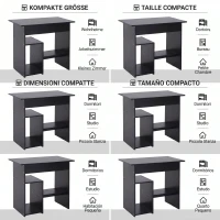 HOMCOM Birou PC Modern din Lemn cu Raft pentru Unitatea Centrală și Spațiu pentru Tastatură Glisantă, 80x45x75 cm, Negru(m-5)