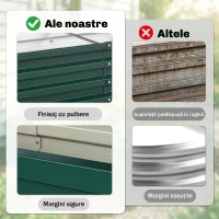 Outsunny Strat de Grădină Ridicat fără Bază, cu Strat Impermeabil, din Oțel Zincat, 120x60x30,5 cm, Verde(m-5)