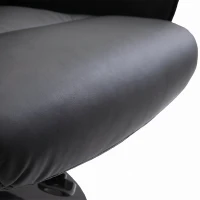 HOMCOM Fotoliu Relax Rotativ 360° din Metal și Piele Sintetică, cu Suport pentru Picioare, Spătar Reglabil, Negru(m-7)