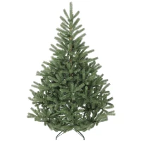 HOMCOM Künstlicher Weihnachtsbaum, 180 cm, dichte Zweige, realistisches Aussehen, flammenhemmend, Kunststoff, Metall, Grün(m-11)