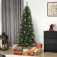 HOMCOM Brad de Crăciun de 180 cm, iluminat cu 250 de lumini albe și colorate, 899 ramuri și 9 moduri de iluminare(m-8)