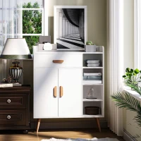 HOMCOM Aparador Buffet Armario Gabinete Consola Mueble Multiusos de Comedor Salón Baño Pasillo 80x29.5x96cm(m-10)