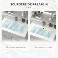 Kleankin Set Mobilier Baie – 3 Piese: Oglinda, Chiuveta, Dulap Depozitare(m-7)