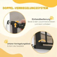 PawHut Türschutzgitter Treppenschutzgitter Hunde Absperrgitter Schutzgitter für Haustier Stahl(m-4)