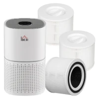 HOMCOM Purificateur d'air + Filtre pour purificateur d'air Ioniseur CADR 225m³/h minuterie 4 vitesses filtre à charbon actif(m-11)