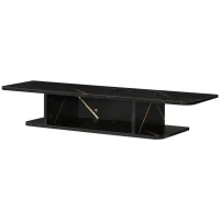 HOMCOM Floating TV Unit Stand for TVs up to 40", Wall Mounted Media Console with Storage Shelf, Entertainment Center, Black(m-10)
