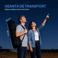 Outsunny Telescop Astronomic 70mm cu 2 Lentile Oculare și Adaptor Smartphone, 80x80x135 cm, Alb și Negru(m-9)