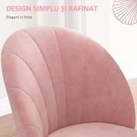 HOMCOM Set de 2 scaune de dining tapițate, stil nordic, din metal și catifea, 52x54x79cm, roz(m-4)