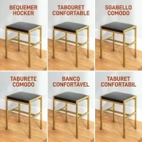 HOMCOM Masă de Machiaj cu 2 Sertare, 6 Rafturi, Oglindă și Taburet, din Lemn și Oțel, 90x45x132,5 cm, Negru(m-10)