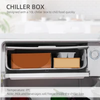 HOMCOM 91L Small Fridge with Chiller Box Under Counter Fridge with Reversible Door, Good Housekeeping Institute Approved, White(m-4)