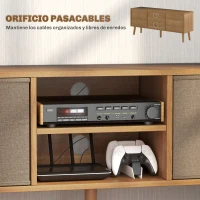 HOMCOM Mueble de TV para Televisores de hasta 50 Pulgadas con 2 Cajones de Tela y Estantes Abiertos Madera y Marrón(m-6)