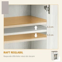 HOMCOM Bufet de depozitare cu multiple spații de depozitare, 2 uși cu raft reglabil, 1 sertar, 60L x 30Ad x 87,5Î cm(m-5)