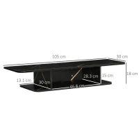 HOMCOM Floating TV Unit Stand for TVs up to 40", Wall Mounted Media Console with Storage Shelf, Entertainment Center, Black(m-3)
