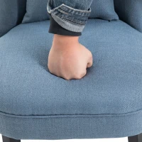 HOMCOM Fotoliu pentru Living Tapițat cu Pernă, din Material Textil cu Efect de In și Lemn, 52,5x69x77 cm, Albastru(m-8)
