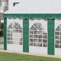 Outsunny 6 x 4m Garden Gazebo with Sides - Galvanised Marquee Party Tent Featuring Six Windows and Double Doors, Ideal for Parties, Wedding, and Events(m-19)