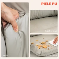 HOMCOM Scaun de Birou cu Funcție de Masaj și Încălzire, Reclinabil 135°, cu Suport pentru Picioare, din Piele PU, Gri Deschis(m-7)