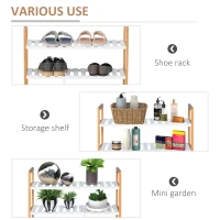 HOMCOM 4 Tier Shoe Racks Storage Stand Shelf Organizer Wood Frame 78 x 68 x 26 cm Hallway Furniture(m-7)
