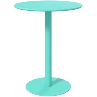 HOMCOM Mesa de Comedor Redonda para 2 Personas Mesa de Cocina de Acero para Interior y Exterior Ø60x72 cm Verde(m-1)