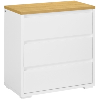 Comodă cu 3 Sertare din PAL Alb, 70Lx37x75cm