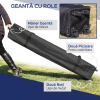 Outsunny Pavilion Pliabil 2.5x2.5 m cu Înălțime Reglabilă, Saci de Nisip și Geantă cu Roți, Albastru(m-4)