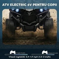 AIYAPLAY ATV Electric 6V pentru Copii, Vehicul cu 4 Roți cu Muzică și Faruri LED, pentru Vârste între 18-56 Luni, Roșu(m-4)