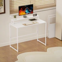 HOMCOM Schreibtisch Klappbar Computertisch mit Monitorhalterung  für Arbeitszimmer 100 x 48 x 87,5 cm(m-7)