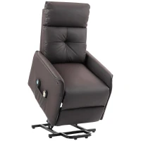 HOMCOM Fotoliu Relax Alzapersona și Reclinabil cu 8 Puncte de Masaj și Încălzire, 2 Telecomenzi, Maro(m-1)