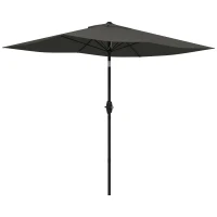 Outsunny Umbrelă de grădină dreptunghiulară 2x3 m, înclinabilă cu deschidere manuală, gri(m-12)