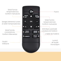 HOMCOM Șemineu Electric de Perete cu Lumină LED în 7 Culori, Putere 1000/2000W și Temperatură 15-30°C, Negru(m-13)