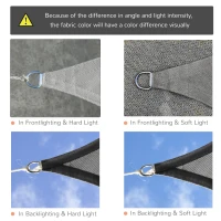 Outsunny 4 x 3m Sun Shade Sail HDPE Rectangle Canopy Outdoor Sunscreen Awning with Mounting Ropes for Garden, Patio, Party, UV Protection, Charcoal Grey(m-19)
