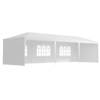 Outsunny 9 x 3 m Party Tent Gazebo Marquee Outdoor Patio Canopy Shelter with Windows and Side Panels Black(m-1)