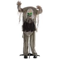 HOMCOM Skelettgespenst, Helloweendeko, gruseliges Heulen, rote Augen, bewegliche Arme, 160 cm