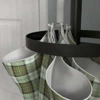 HOMCOM Cuier de Podea cu Suport pentru Umbrele și 8 Cârlige Metalice Ø34 x 177cm, Negru(m-8)