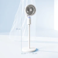 HOMCOM Standventilator Luftzirkulator Lüfter mit 3 Geschwindigkeitsstufen Fernbedienung Timer 70°+90° Oszillation(m-3)