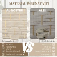 HOMCOM Paravan Interior cu 3 Panouri Pliabil, 135x180 cm, Separatoare Împletit din PP și Lemn de Pin, Stejar(m-5)