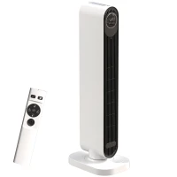 HOMCOM Aerotermă din ABS de 2000W cu telecomandă, oscilație și timer, 30x22x82.5 cm, alb(m-1)