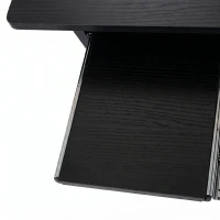 HOMCOM Birou PC Modern din Lemn cu Raft pentru Unitatea Centrală și Spațiu pentru Tastatură Glisantă, 80x45x75 cm, Negru(m-7)