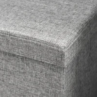 HOMCOM Bancă cu Spațiu de Depozitare Pliabilă cu Spătar și Capacitate de 77L, Tapițerie din Țesătură, 76x50x73 cm, Gri(m-9)