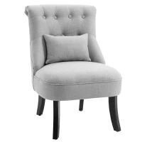 Fabric Single Sofa Dining Chair Tub Chair Upholstered W/ Pillow Solid Wood Leg Home Living Room Furniture Grey(m-1)