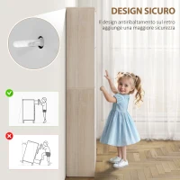 HOMCOM Scarpiera Salvaspazio Slim a 4 Cassetti per 20 Paia di Scarpe 62.5x26x156 cm, color Legno e Bianco(m-7)