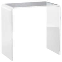 HOMCOM Măsuță de Cafea din Acril în Formă de U, cu Margini Netede și Colțuri Rotunjite, 53.5x30.5x53.5 cm, Transparentă