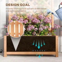 Outsunny Jardinieră cu Spalier pentru Plante Cățărătoare și Bază Largă, din Lemn de Brad, 76x36x170 cm, Maro(m-6)