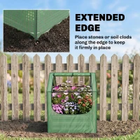Outsunny 61 x 61cm Garden Planter Bed, with Cover - Green and Silver(m-7)