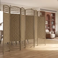 HOMCOM Paravent intérieur en bois séparateur de pièce cloison pliable 6 panneaux 240 x 170 cm bois naturel(m-8)