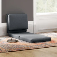 HOMCOM Faltbarer Bodensessel mit Kissen, wandelbares Polstersofa, Wohnzimmer, Gästezimmer, Büro, 75 x 268 x 18 cm, Dunkelgrau(m-10)