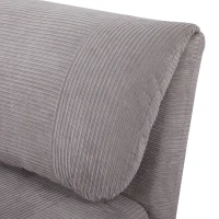 HOMCOM Fotoliu Pat Reclinabil 2 în 1 cu Șezut Extra-Large, Efect Catifea, Gri(m-7)