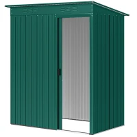 Outsunny Căsuță de Grădină din Metal cu Guri de Aerisire și Ușă Glisantă, 159x106x181 cm, Verde(m-12)