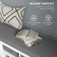 HOMCOM Bancă pentru Pantofi cu Raft Reglabil pe 3 Niveluri și 2 Sertare, din PAL, 105x35x47 cm, Alb și Gri(m-4)