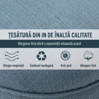 HOMCOM Fotoliu pentru Living Tapițat cu Pernă, din Material Textil cu Efect de In și Lemn, 52,5x69x77 cm, Albastru(m-5)